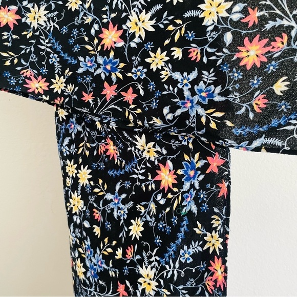 Woman’s Floral Kimono Cardigan one size dark ditzy floral summer beach cover - Picture 7 of 9